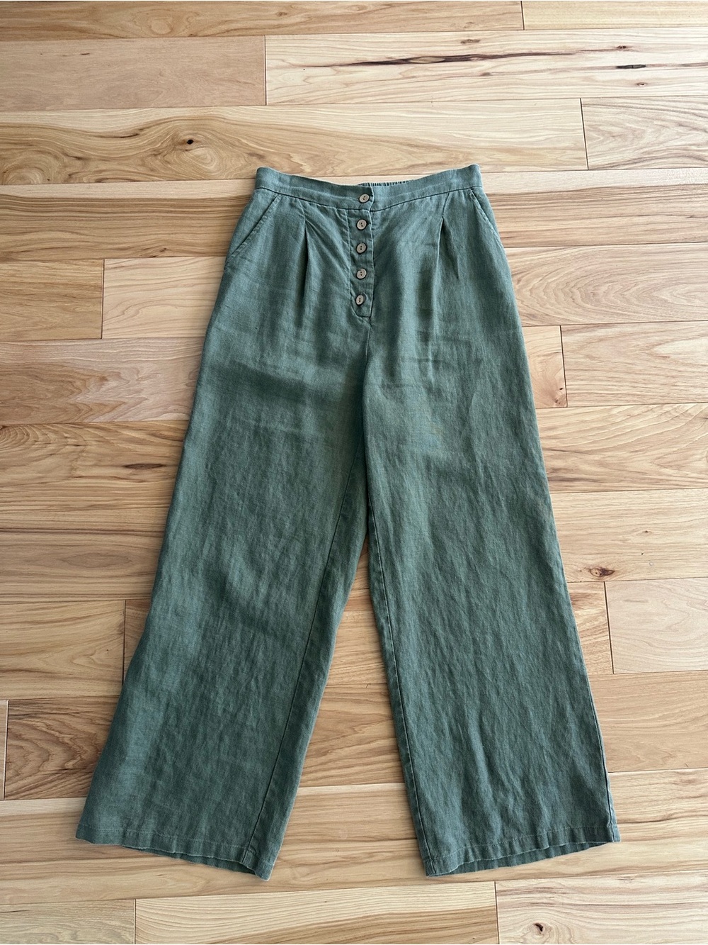 Lintico Grae Cove Trousers - Teal & Olive Linen Pants - Set of Two - Size Small - Picture 3 of 11